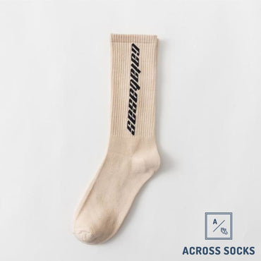 Calabasas Fashion Premium Cotton Socks Beige Socks