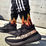 Kicks On Fire Premium Socks Black/red Flames / One Size Fits All Socks