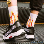 Kicks On Fire Premium Socks White/ref Flames / One Size Fits All Socks