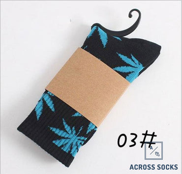 Maple Leaf Premium Cotton Socks Black/teal / One Size Socks